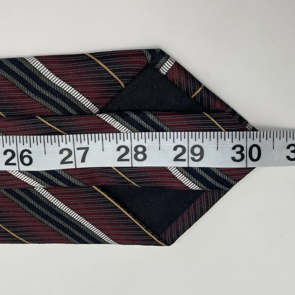 Croft Barrow 100% Silk Red Blue Black Vintage Stripes Geometric Classic Lot of 2